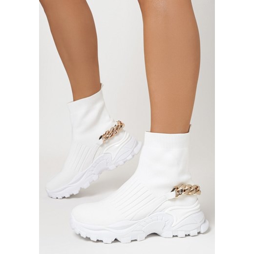 Białe Sneakersy Klymale ze sklepu born2be.pl w kategorii Buty sportowe damskie - zdjęcie 175862273