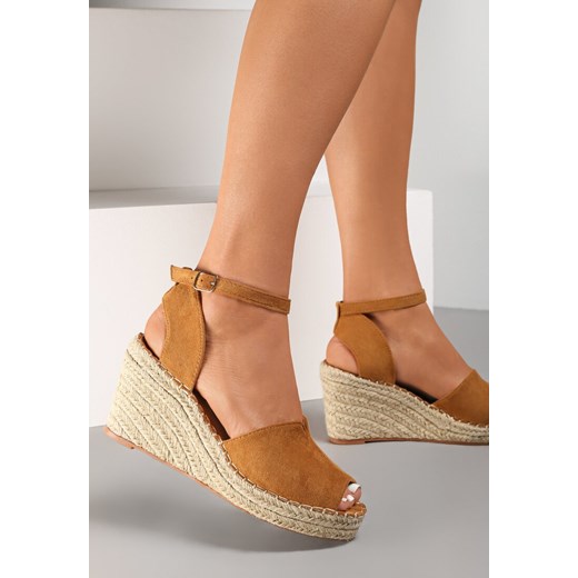Brązowe Sandały Aririth ze sklepu renee.pl w kategorii Espadryle damskie - zdjęcie 175865020
