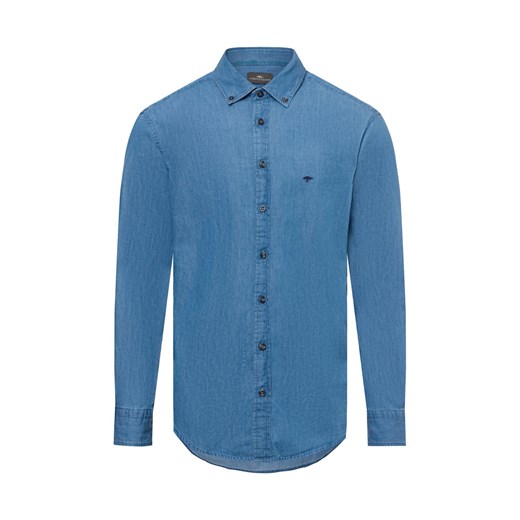 Fynch-Hatton Męska koszula casual Mężczyźni Regular Fit Bawełna jasnoniebieski jednolity ze sklepu vangraaf w kategorii Koszule męskie - zdjęcie 175869960