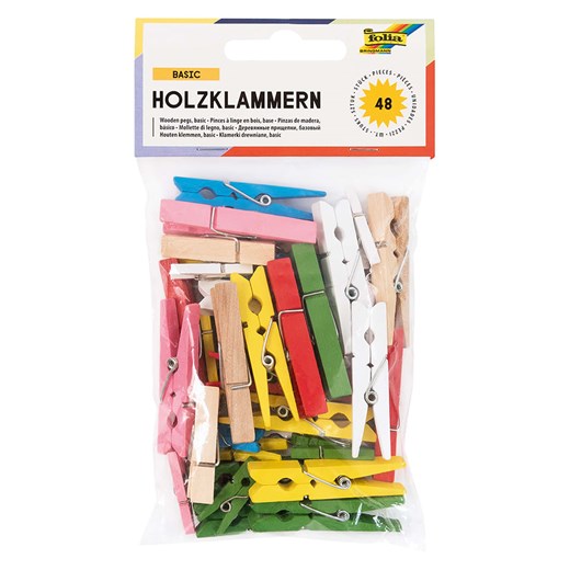 Folia Drewniane klamerki (48 szt.) w różnych kolorach Folia onesize okazyjna cena Limango Polska
