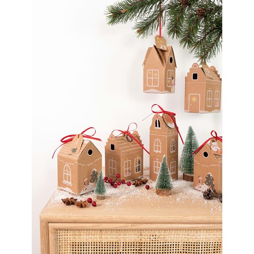 Folia 49-częściowy kalendarz adwentowy w kolorze jasnobrązowym Folia onesize okazja Limango Polska