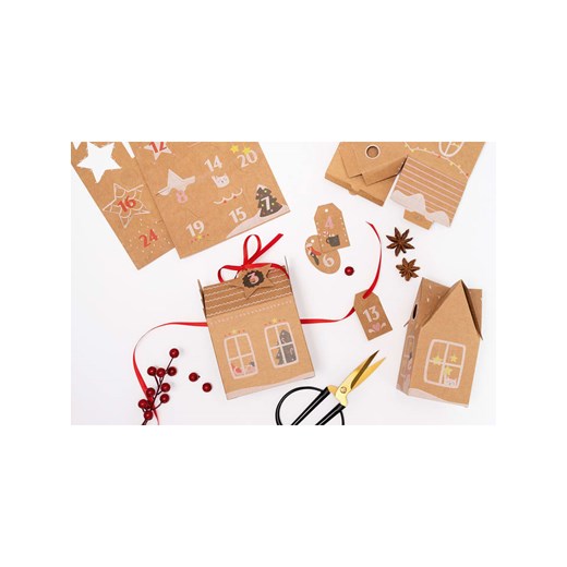 Folia 49-częściowy kalendarz adwentowy w kolorze jasnobrązowym Folia onesize okazja Limango Polska