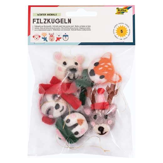 Folia Filcowe kolorowe kulki &quot;Winter Animals&quot; (5 szt.) Folia onesize Limango Polska okazja