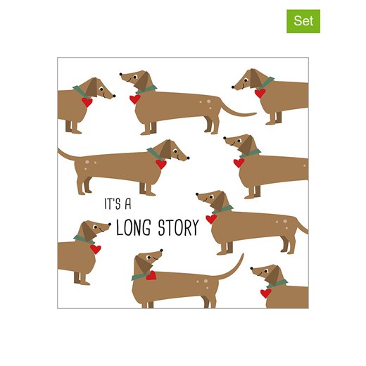 ppd Serwetki (40 szt.) &quot;Long Story&quot; w kolorze biało-jasnobrązowym ze sklepu Limango Polska w kategorii Akcesoria kuchenne - zdjęcie 175875041