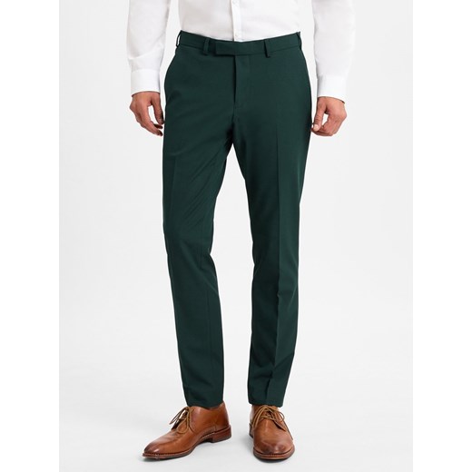 Finshley & Harding Spodnie Mężczyźni Slim Fit Sztuczne włókno jodłowy jednolity ze sklepu vangraaf w kategorii Spodnie męskie - zdjęcie 175878033