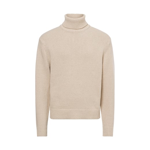 Selected Męski sweter z dzianiny - SLHCody Mężczyźni Wełna écru jednolity ze sklepu vangraaf w kategorii Swetry męskie - zdjęcie 175881380