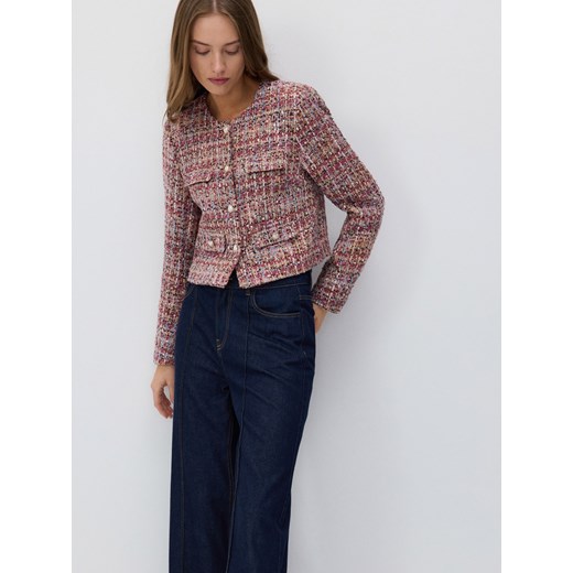 Reserved - Jeansy wide leg z przeszyciem - granatowy Reserved 42 Reserved