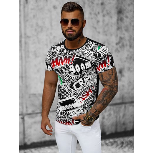 T-shirt męski czarny OZONEE O/T137/3Z Ozonee L wyprzedaż ozonee.pl