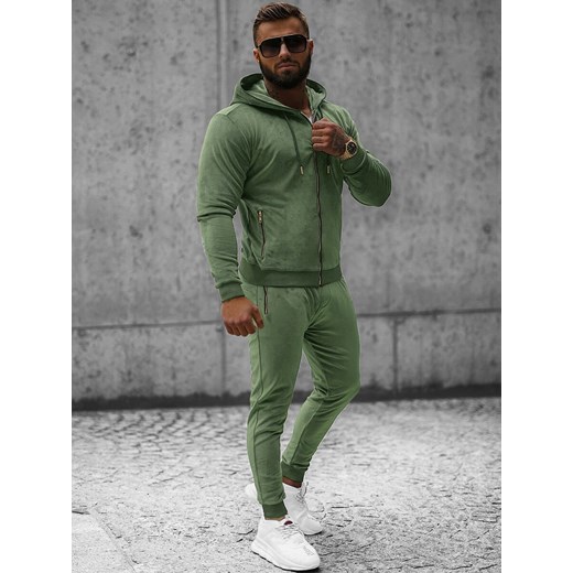 Komplet dresowy męski welurowy khaki OZONEE O/12128Z Ozonee S ozonee.pl