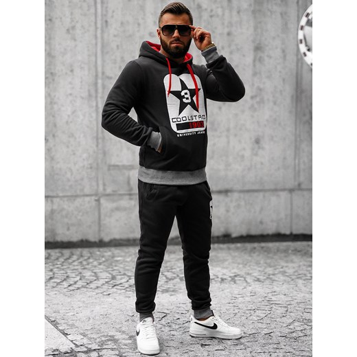 Komplet dresowy męski czarny OZONEE JS/8C59/3 Ozonee M ozonee.pl wyprzedaż