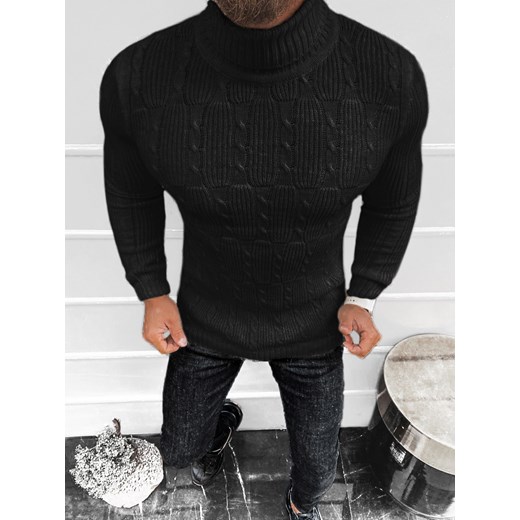Sweter męski golf czarny OZONEE L/2665 Ozonee L ozonee.pl