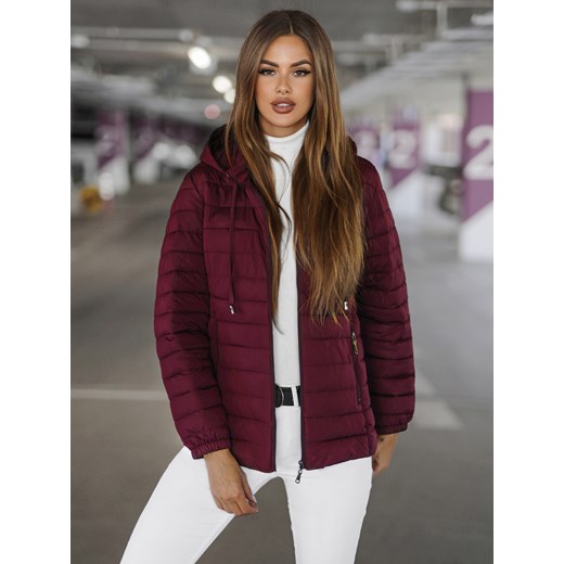 Kurtka damska pikowana bordowa OZONEE JS/16M9103/01Z Ozonee S ozonee.pl