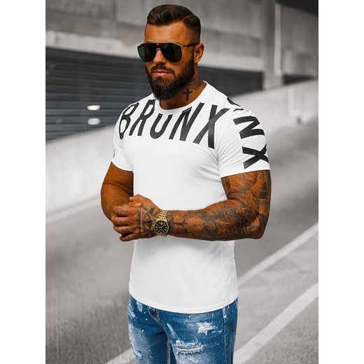 T-shirt męski biały OZONEE O/8T1265/1 Ozonee XL ozonee.pl