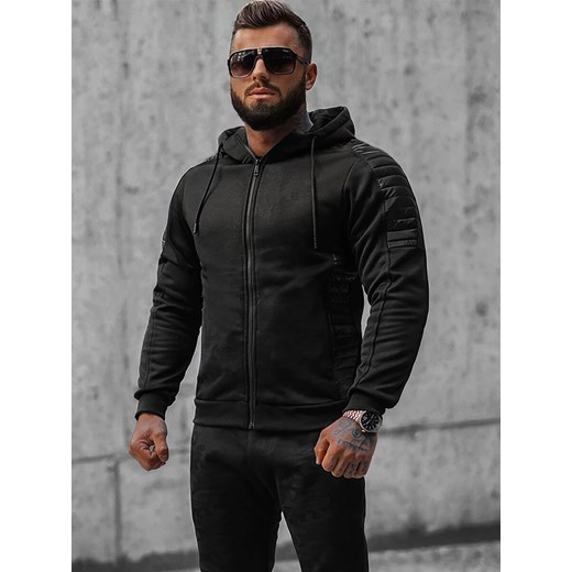Komplet dresowy męski czarny OZONEE O/3A126/A128 Ozonee XL promocja ozonee.pl