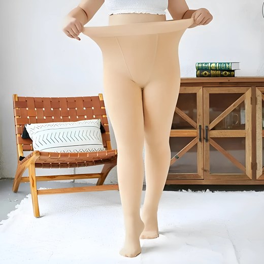 Grube rajstopy damskie plus size - Beżowy / Uniwersalny ze sklepu Valetta.pl w kategorii Rajstopy - zdjęcie 175899313