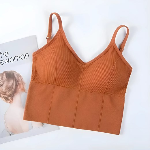 Biustonosz bralette w formie topu - Pomarańczowy / Uniwersalny ze sklepu Valetta.pl w kategorii Biustonosze - zdjęcie 175906052