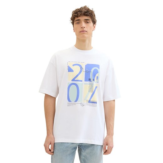 T-shirt męski biały Tom Tailor Denim z napisami