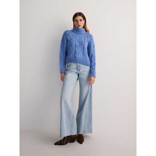 Reserved - Sweter z golfem - jasnoniebieski Reserved S Reserved