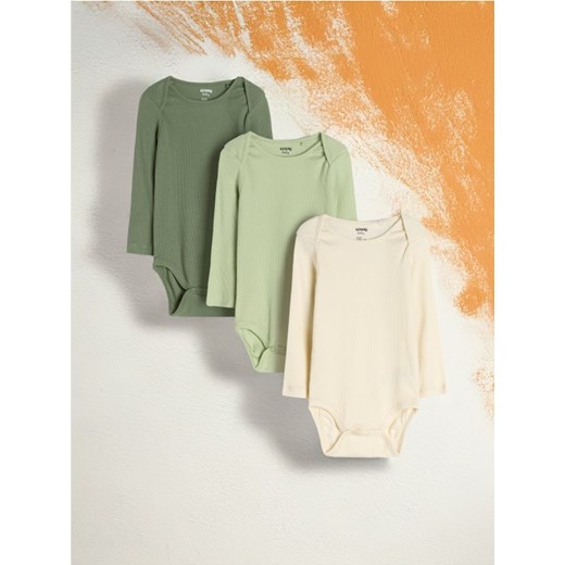 Sinsay - Body 3 pack - kremowy ze sklepu Sinsay w kategorii Odzież dla niemowląt - zdjęcie 175914022