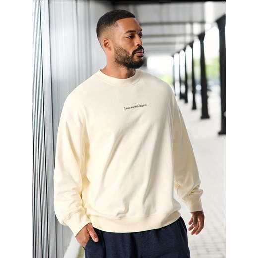 Sinsay - Bluza z napisem - kremowy ze sklepu Sinsay w kategorii Bluzy męskie - zdjęcie 175914134