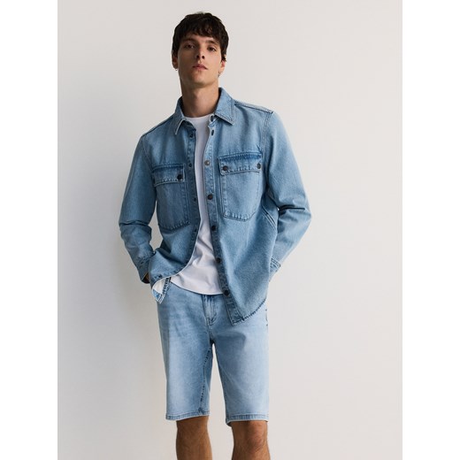 Reserved - Jeansowe szorty slim fit - niebieski ze sklepu Reserved w kategorii Spodenki męskie - zdjęcie 175918762