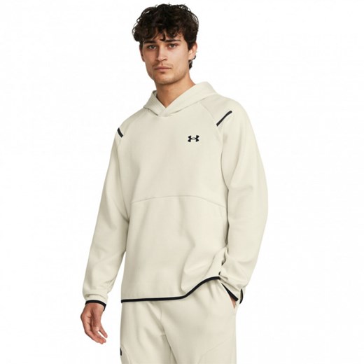 Męska bluza treningowa nierozpinana z kapturem Under Armour UA Unstoppable Flc HD - beżowa ze sklepu Sportstylestory.com w kategorii Bluzy męskie - zdjęcie 175923191
