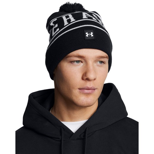 Męska czapka zimowa Under Armour M Halftime Pom Beanie - czarna ze sklepu Sportstylestory.com w kategorii Czapki zimowe męskie - zdjęcie 175923330