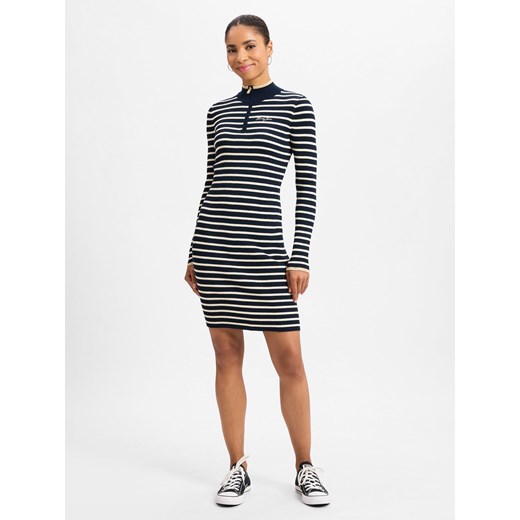 Tommy Jeans Damska sukienka z dzianiny Kobiety granatowy w paski ze sklepu vangraaf w kategorii Sukienki - zdjęcie 175923674