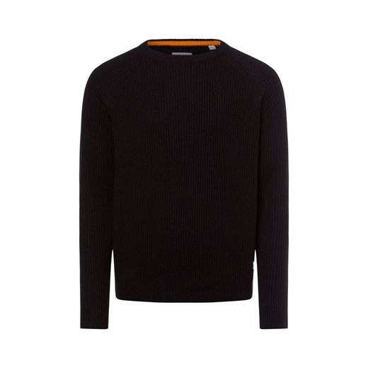 Jack & Jones Męski sweter Mężczyźni Bawełna czarny jednolity ze sklepu vangraaf w kategorii Swetry męskie - zdjęcie 175924252