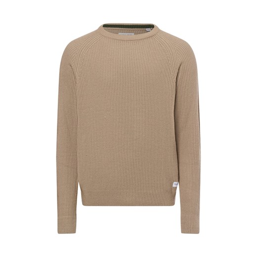 Jack & Jones Męski sweter Mężczyźni Bawełna piaskowy jednolity ze sklepu vangraaf w kategorii Swetry męskie - zdjęcie 175924253