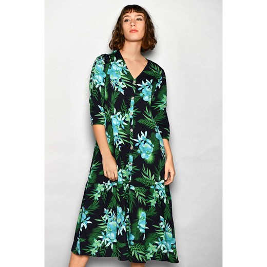 Tarifa Sukienka w kolorze zielonym ze wzorem ze sklepu Limango Polska w kategorii Sukienki - zdjęcie 175933060