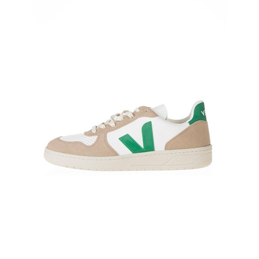 Veja Skórzane sneakersy &quot;V 10&quot; w kolorze biało-beżowo-zielonym ze sklepu Limango Polska w kategorii Buty sportowe męskie - zdjęcie 175933632