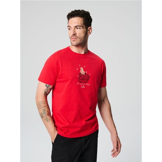Sinsay - Koszulka - czerwony ze sklepu Sinsay w kategorii T-shirty męskie - zdjęcie 175934844
