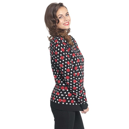 Pussy Deluxe Bluza "Mixed Dotties" w kolorze czarno-czerwono-białym XL wyprzedaż Limango Polska