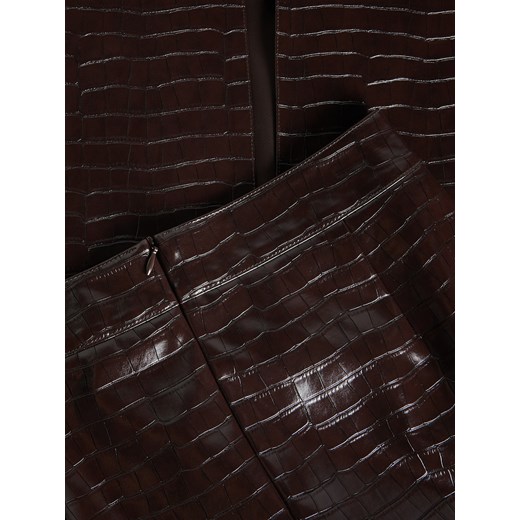 Reserved - Spódnica midi z imitacji skóry - ciemnobrązowy Reserved XS Reserved