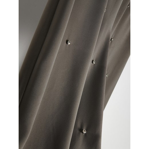 Reserved - Luźne spodnie z aplikacjami - ciemnoszary Reserved L Reserved