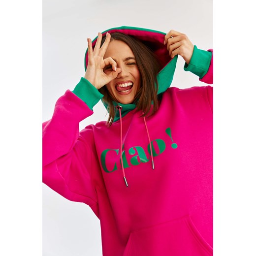 Bluza z kapturem Ciao Arrivederci XS ze sklepu NAOKO w kategorii Bluzy damskie - zdjęcie 175946180