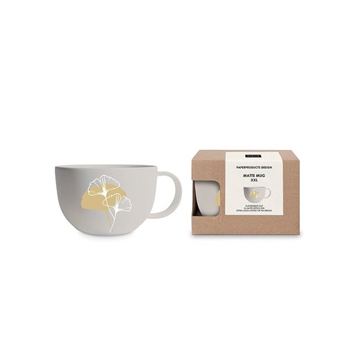 ppd Kubek jumbo "Golden Gingko" w kolorze szarobrązowym - 550 ml ze sklepu Limango Polska w kategorii Naczynia - zdjęcie 175949522
