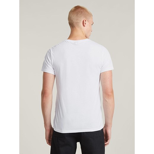 Biały t-shirt męski G-Star z krótkim rękawem