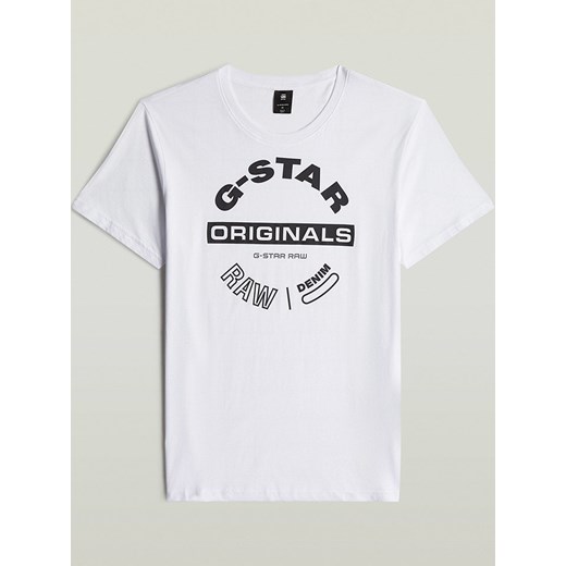 T-shirt męski biały G-Star z krótkim rękawem