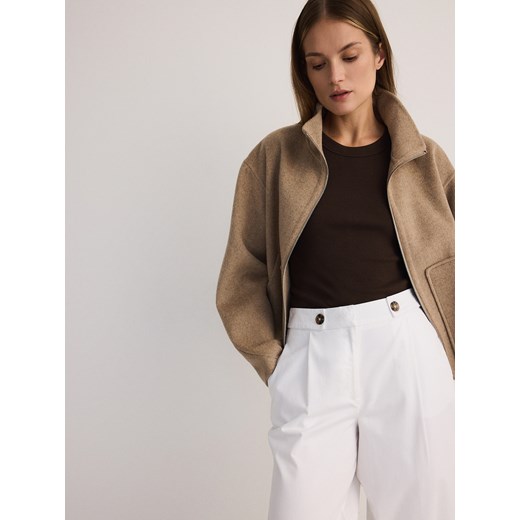 Reserved - Spodnie baloon - biały Reserved XL Reserved wyprzedaż