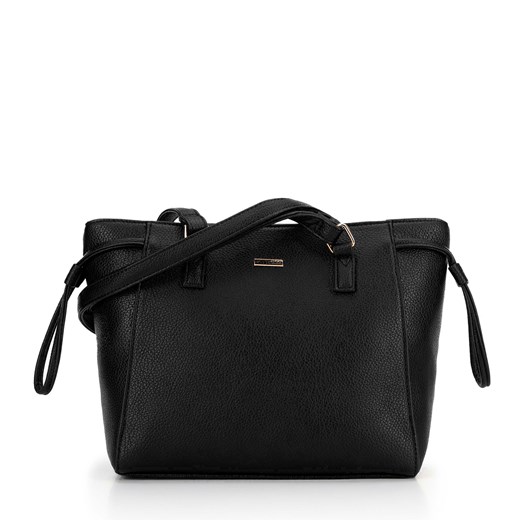 Shopperka z ozdobnymi ściągaczami czarno - złota ze sklepu WITTCHEN w kategorii Torby Shopper bag - zdjęcie 175955292