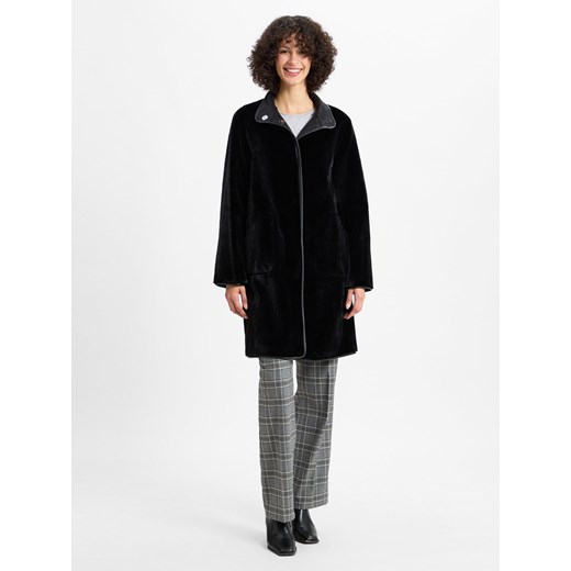 s.Oliver BLACK LABEL Płaszcz damski Kobiety Sztuczne włókno czarny jednolity - id: 719375-0001-00420 - marki s.Oliver Black Label - 175956181 s.Oliver BLACK LABEL Płaszcz damski Kobiety Sztuczne włókno czarny jednolity ze sklepu vangraaf w kategorii Płaszcze damskie - zdjęcie 175956181