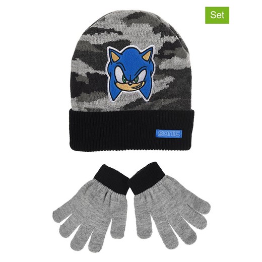 Sonic 2-częściowy zestaw &quot;Sonic&quot; w kolorze czarno-szarym ze sklepu Limango Polska w kategorii Czapki dziecięce - zdjęcie 175956284