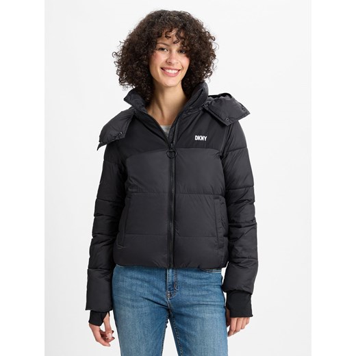 DKNY Sport Damska kurtka pikowana Kobiety Sztuczne włókno czarny jednolity ze sklepu vangraaf w kategorii Kurtki damskie - zdjęcie 175957900