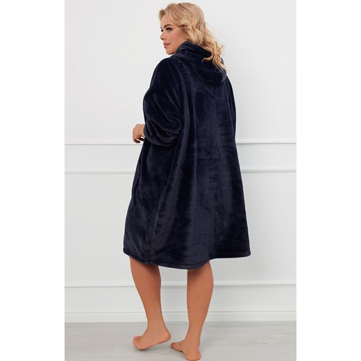 Miękka ciepła polarowa kocobluza granatowa Forio, Kolor granatowy, Rozmiar one size, Italian Fashion ze sklepu Primodo w kategorii Szlafroki damskie - zdjęcie 175958883