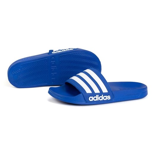 Klapki adidas adilette Shower GW1048 niebieskie ze sklepu ButyModne.pl w kategorii Klapki męskie - zdjęcie 175959522