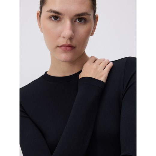 Reserved - Body slim fit z dodatkiem modalu - czarny Reserved M Reserved