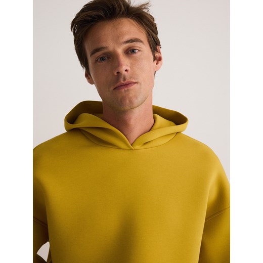 Reserved - Gładka bluza z kapturem - żółty Reserved S Reserved