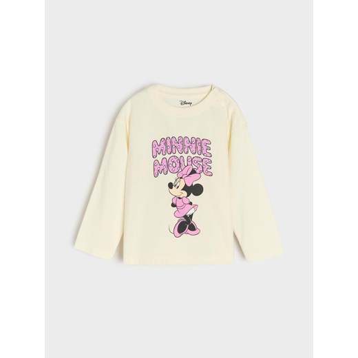 Sinsay - Koszulka z długimi rękawami Myszka Minnie - kremowy Sinsay 80 Sinsay